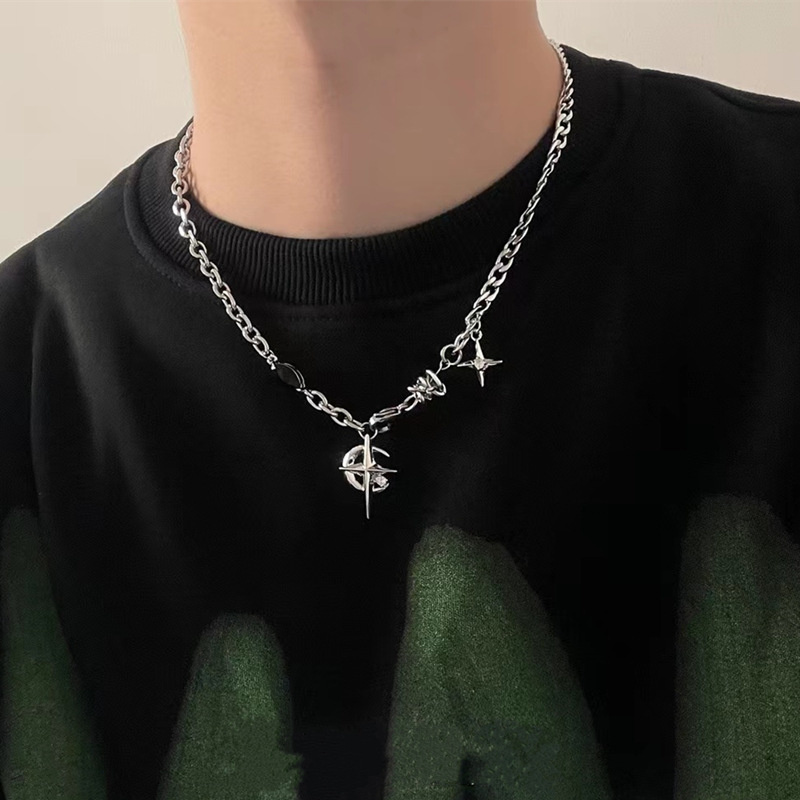 Men Accessories Neck Chain - 2023 koreański mody Goth Punk księżyc