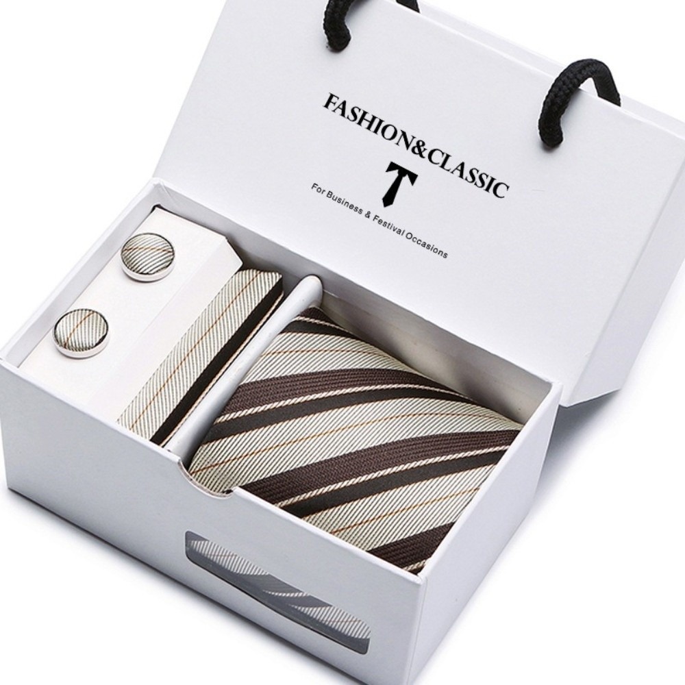 Neck Tie Set Box - Luksusowa, elegancka krawatka z jedwabiu w