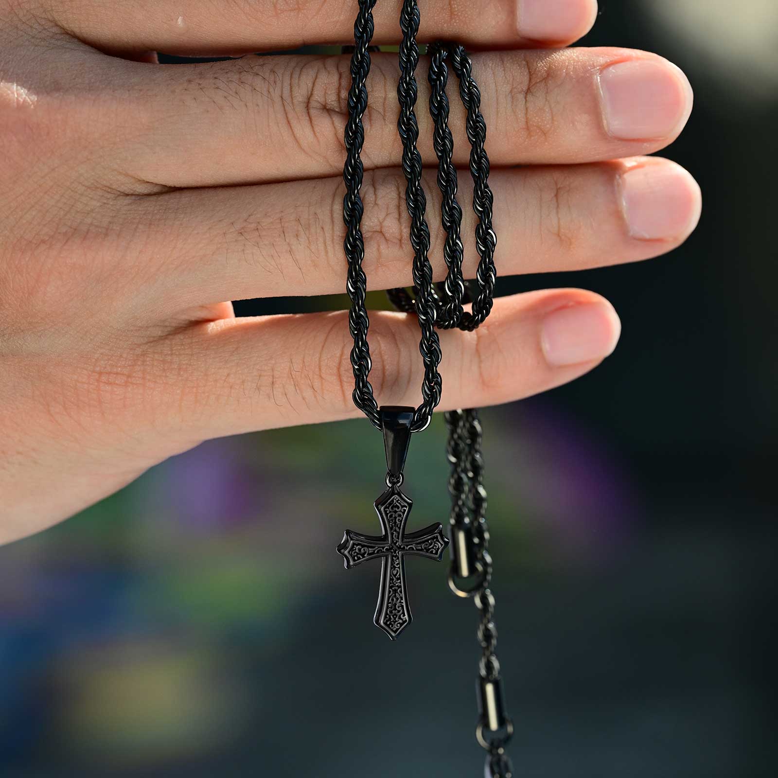 Męski naszyjnik krzyż Vnox ze  – Men Accessories Neck Chain recenzja i cena